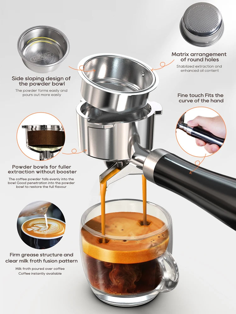 New Yorker Black Coffee Semi Automatic Espresso Coffee Machine - Ethnika-Time