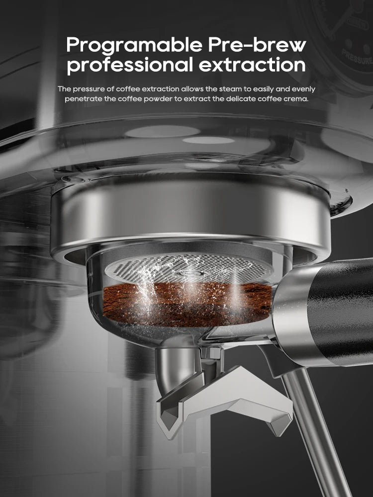 New Yorker Black Coffee Semi Automatic Espresso Coffee Machine - Ethnika-Time
