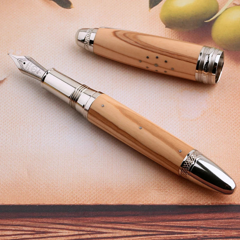 Heritage Olive Fountain Pen Handmade Olive Wood Gold-Plated Nib - Ethnika-Time