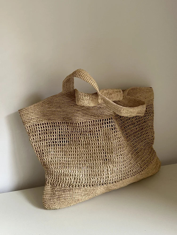 Elegant Straw Tote Bag - Ethnika-Time