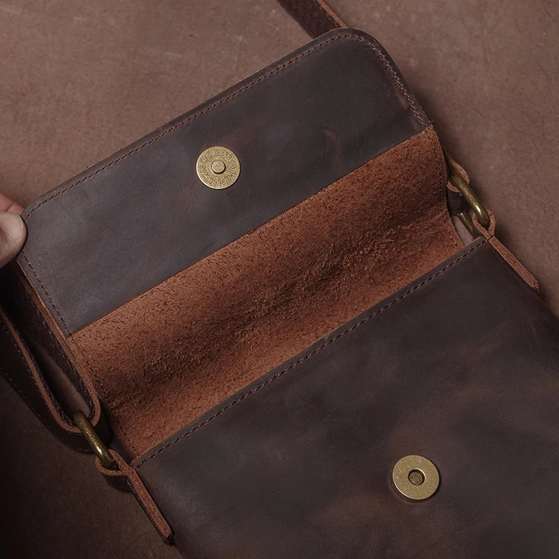 Accountant Leather Shoulder Bag - Ethnika-Time