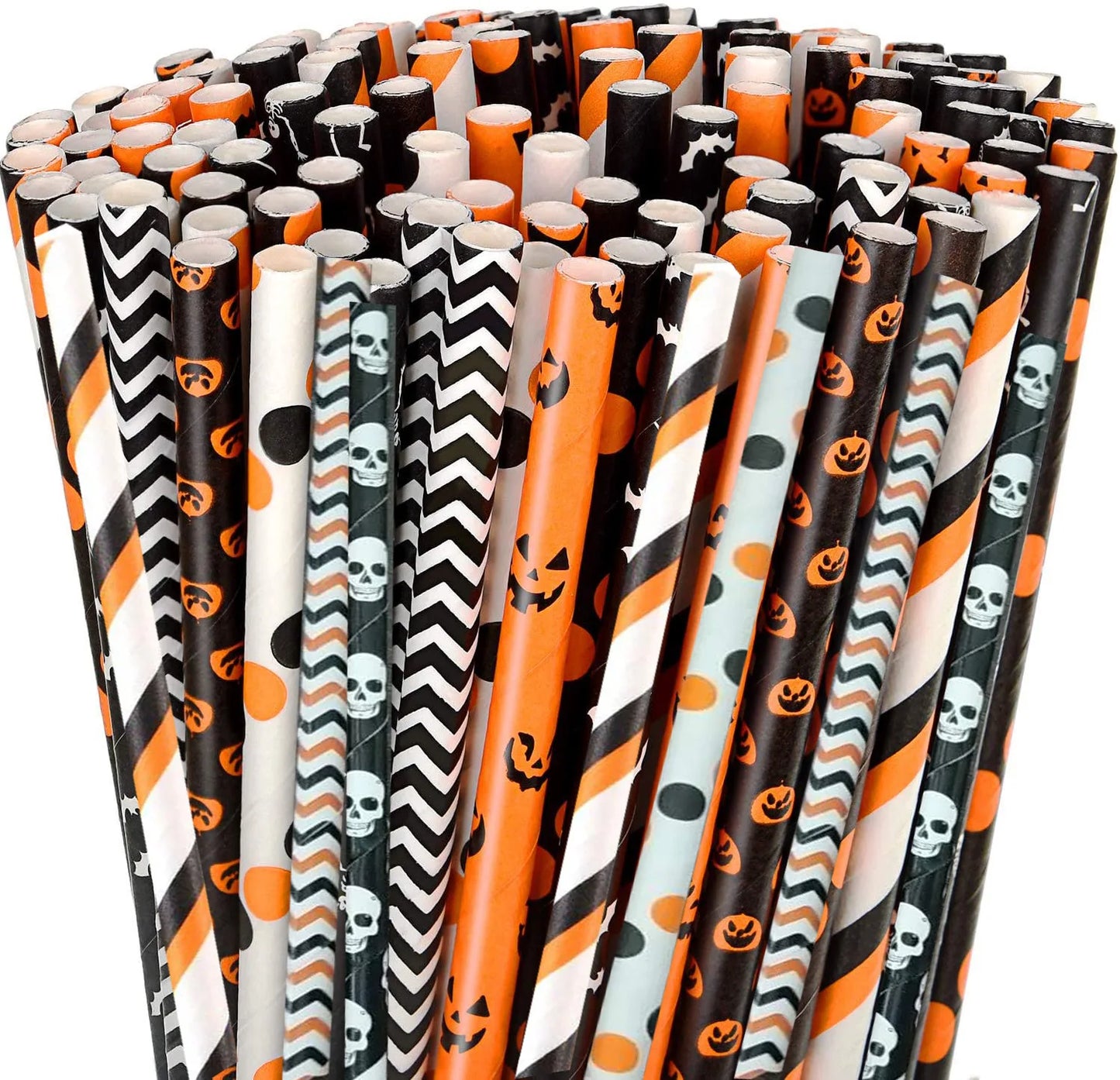 Spooky Sip Straws Halloween Disposable Paper Straw