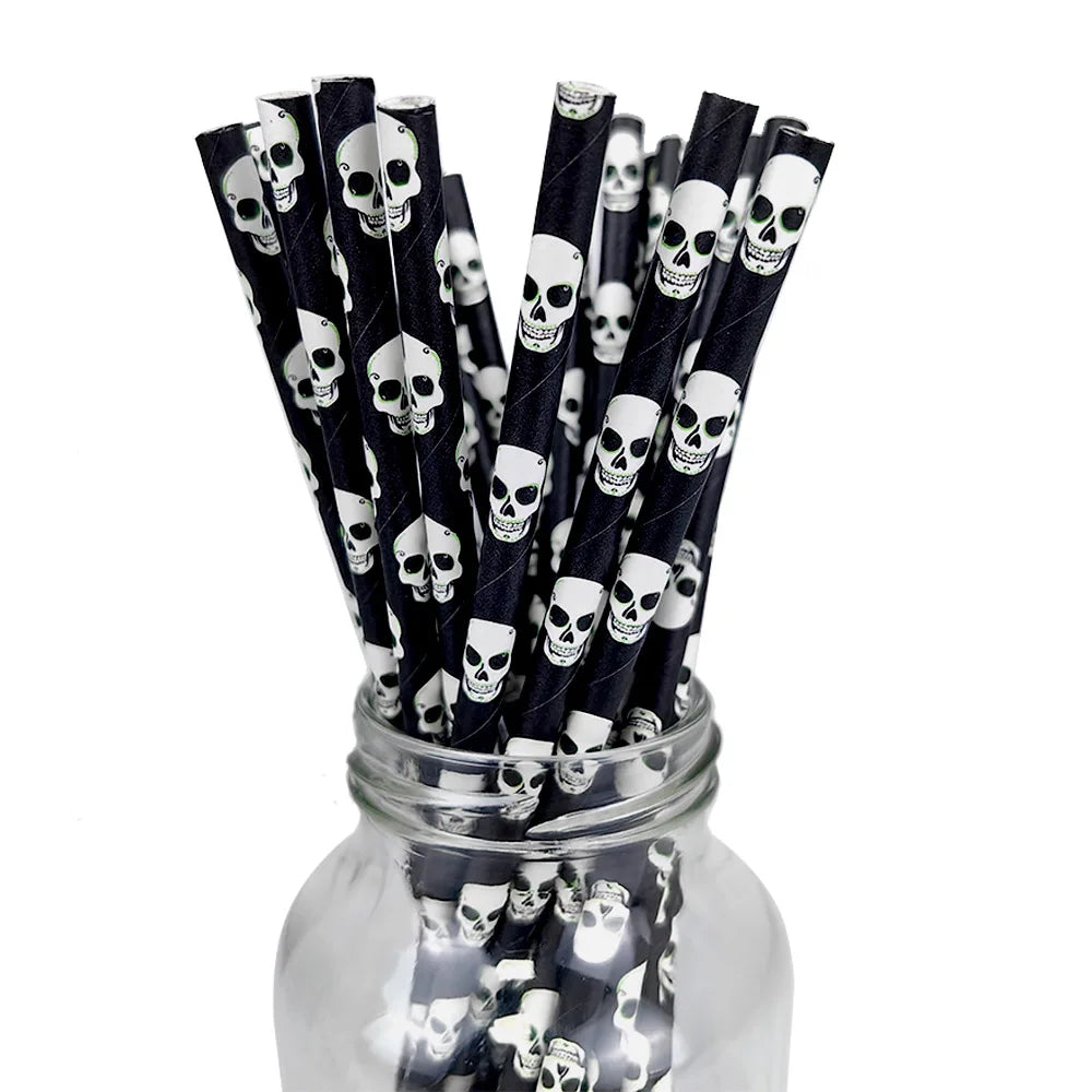 Spooky Sip Straws Halloween Disposable Paper Straw
