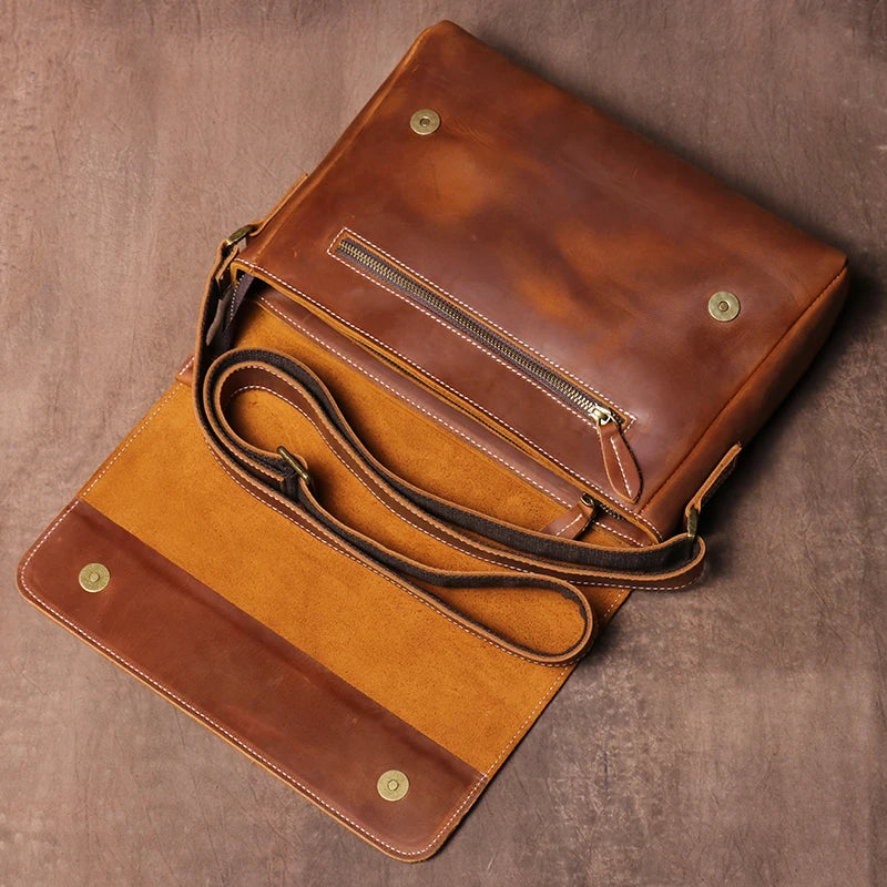 Messenger Leather Shoulder Bag - Ethnika-Time