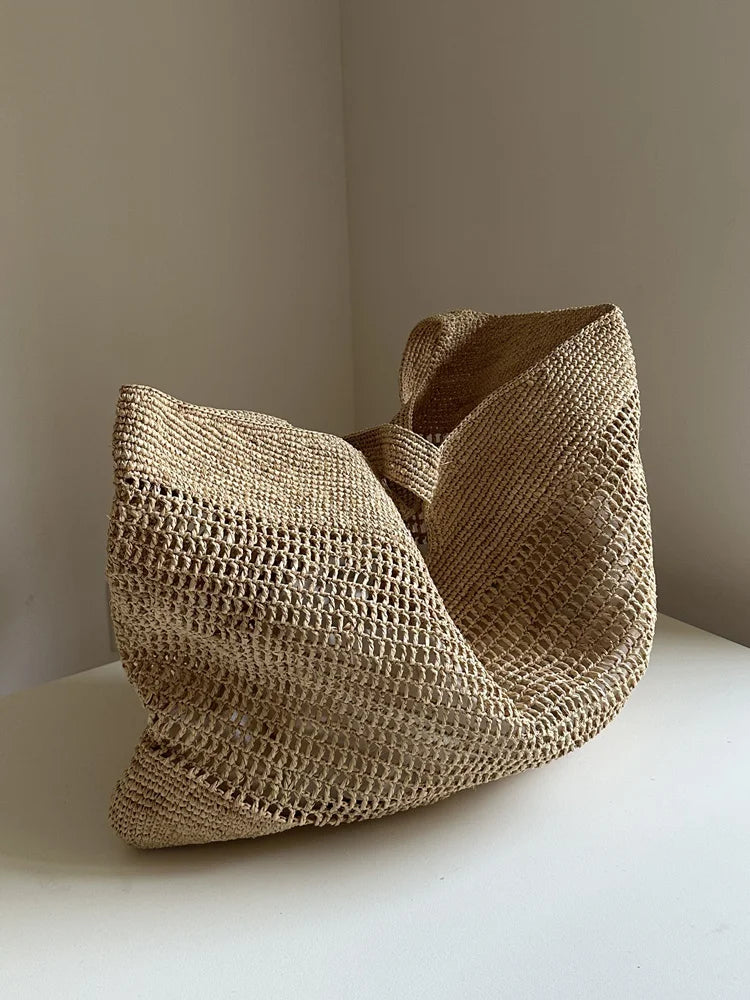 Elegant Straw Tote Bag - Ethnika-Time