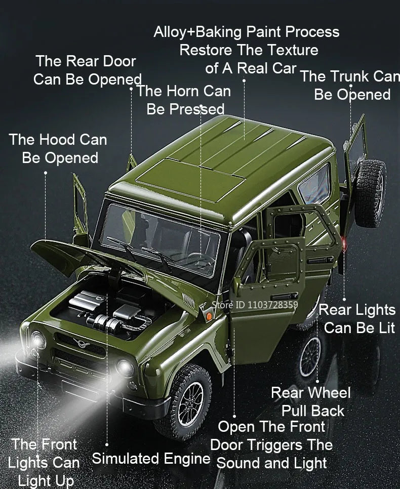 Russian Vehicle UAZ Hunter 1:18 Scale Diecast Model - Ethnika-Time