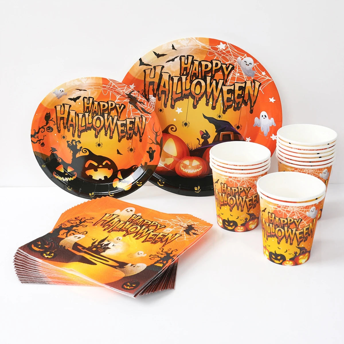 Pumpkin & Ghost Party Pack Halloween Disposable Tableware