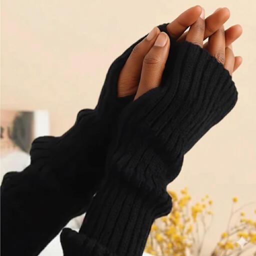 Velvet Shadow Gloves Halloween Gothic Long Fingerless Gloves - Ethnika-Time