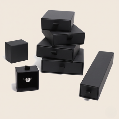 Private Jewelry & Rings Black Drawer Box - Ethnika-Time