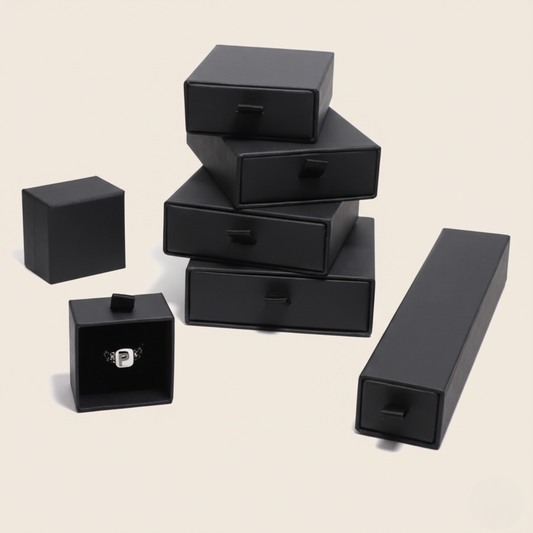 Private Jewelry & Rings Black Drawer Box - Ethnika-Time