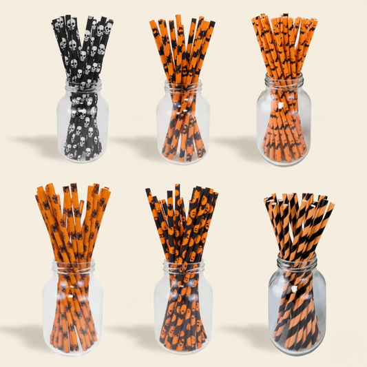 Spooky Sip Straws Halloween Disposable Paper Straw