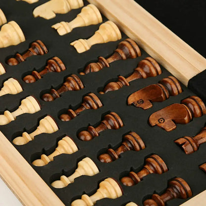 Magnetic Wooden Chess Set - Ethnika-Time