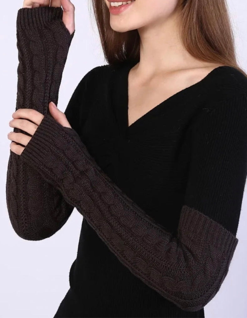 Winter Charm Long Woolen Fingerless Gloves - Ethnika-Time