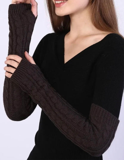 Winter Charm Long Woolen Fingerless Gloves - Ethnika-Time