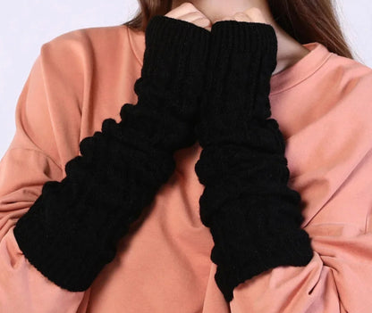 Winter Charm Long Woolen Fingerless Gloves - Ethnika-Time