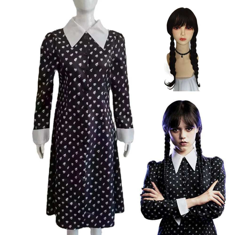Wednesday Adams Fancy Dress Costume Halloween - Ethnika-Time