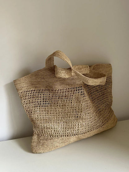 Elegant Straw Tote Bag - Ethnika-Time