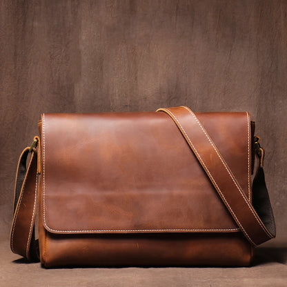 Messenger Leather Shoulder Bag - Ethnika-Time