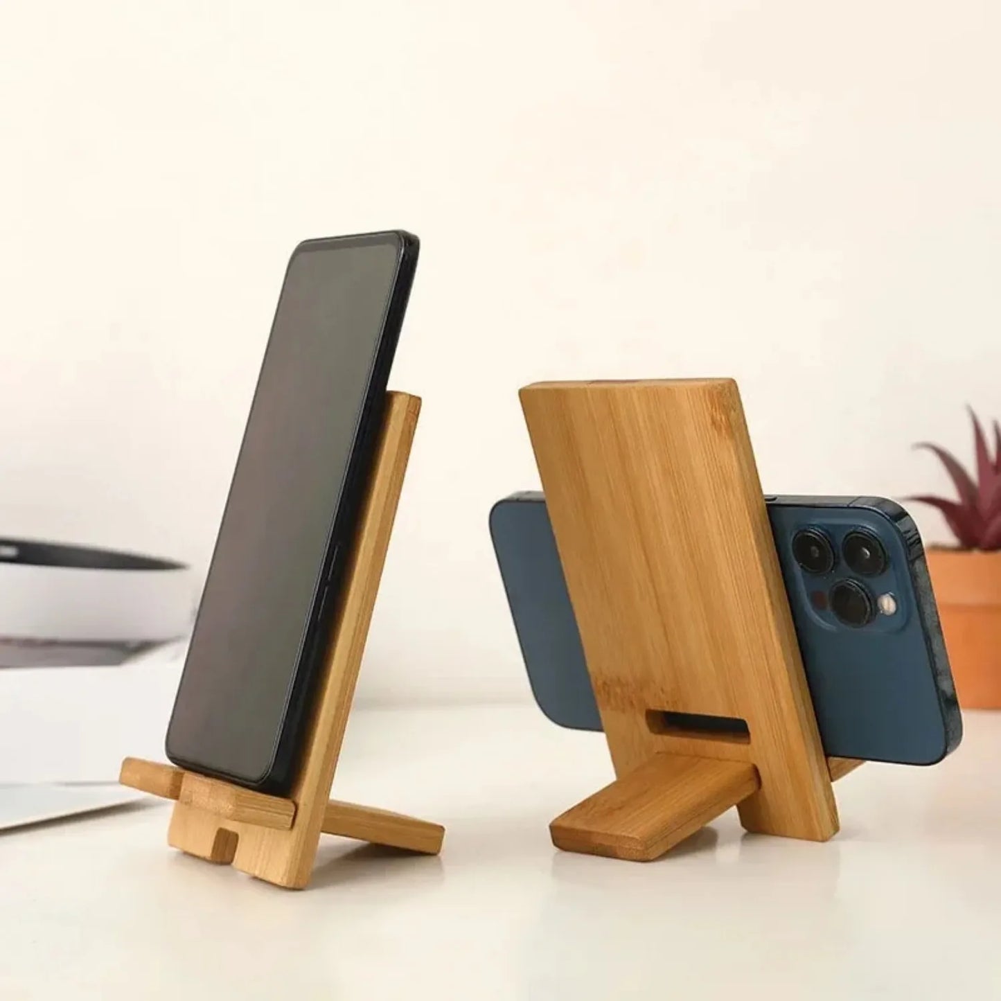 Lazy Bamboo Wooden Phone Holder - Ethnika-Time