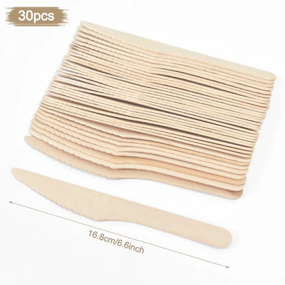 Nature’s Touch Party Disposable Wooden Tableware - Ethnika-Time