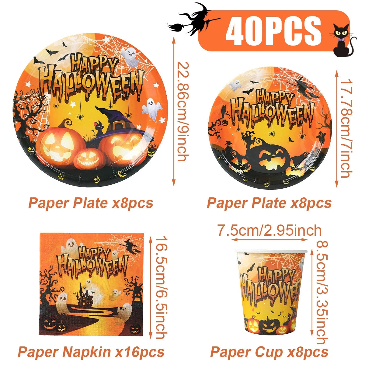Pumpkin & Ghost Party Pack Halloween Disposable Tableware