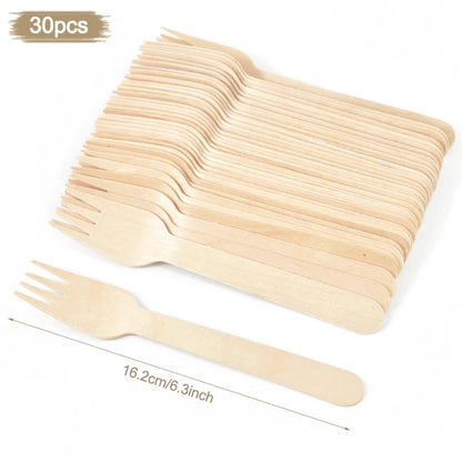 Nature’s Touch Party Disposable Wooden Tableware - Ethnika-Time