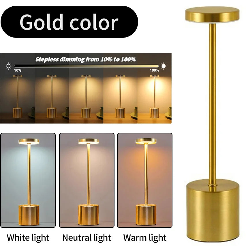 Elegant Touch Sensor Table Rechargeable Lamp - Ethnika-Time