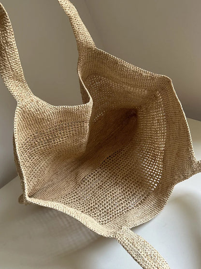 Elegant Straw Tote Bag - Ethnika-Time