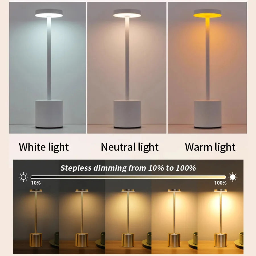 Elegant Touch Sensor Table Rechargeable Lamp - Ethnika-Time