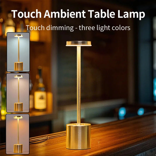 Elegant Touch Sensor Table Rechargeable Lamp - Ethnika-Time