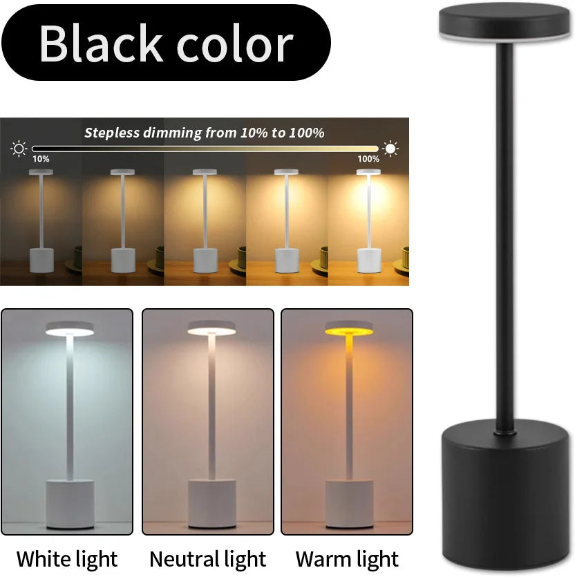 Elegant Touch Sensor Table Rechargeable Lamp - Ethnika-Time