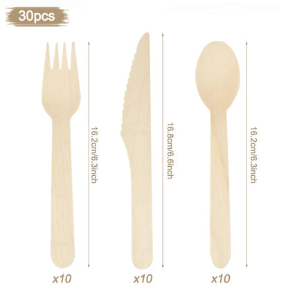 Nature’s Touch Party Disposable Wooden Tableware - Ethnika-Time