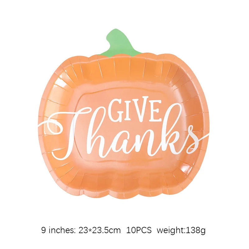 Autumn Pumpkin Party Halloween Thanksgiving Disposable Tableware - Ethnika Time