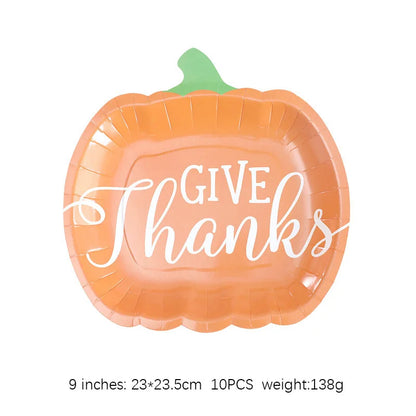 Autumn Pumpkin Party Halloween Thanksgiving Disposable Tableware - Ethnika Time