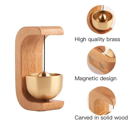 Aura Bell Magnetic Wooden & Copper Harmony Bell - Ethnika-Time