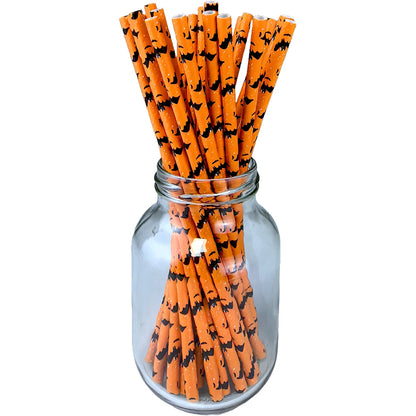 Spooky Sip Straws Halloween Disposable Paper Straw