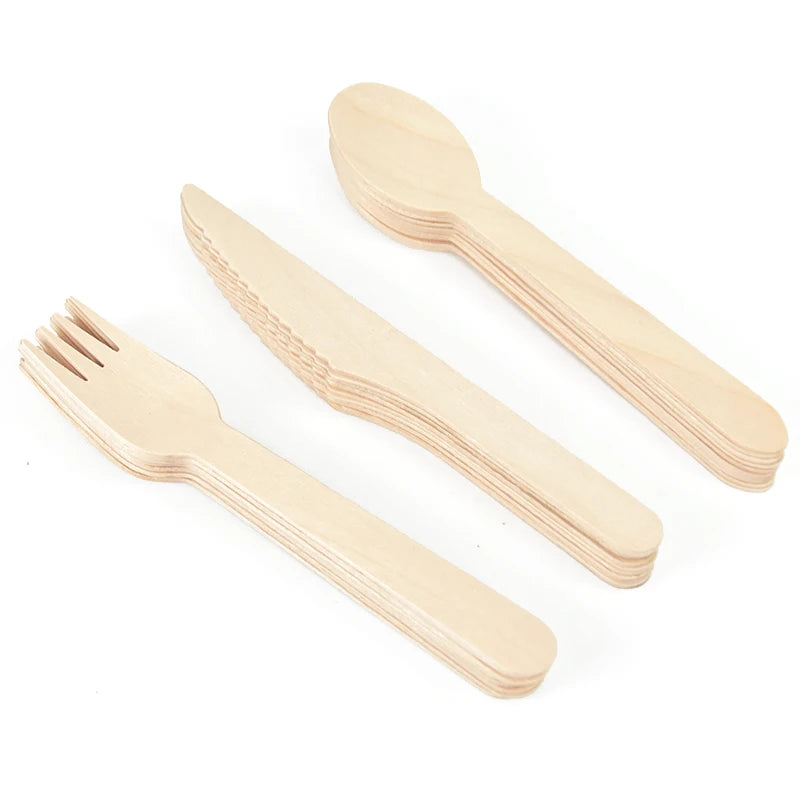 Nature’s Touch Party Disposable Wooden Tableware - Ethnika-Time