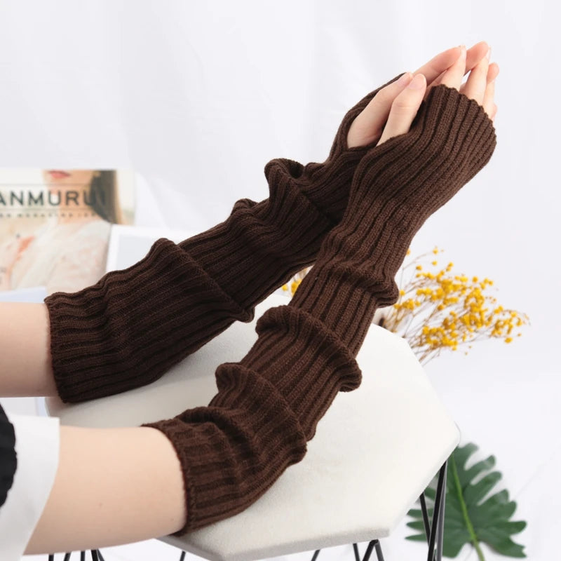 Velvet Shadow Gloves Halloween Gothic Long Fingerless Gloves - Ethnika-Time