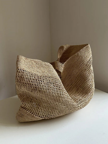 Elegant Straw Tote Bag - Ethnika-Time