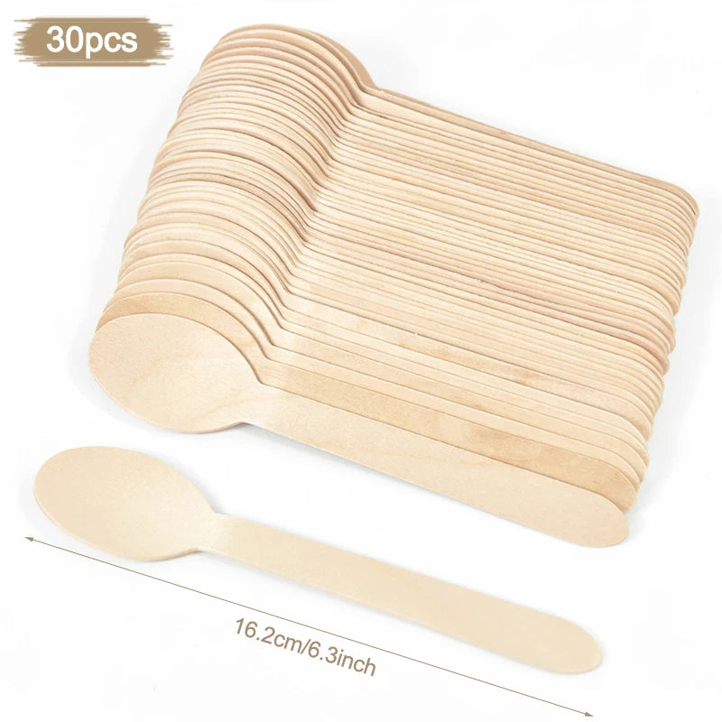 Nature’s Touch Party Disposable Wooden Tableware - Ethnika-Time