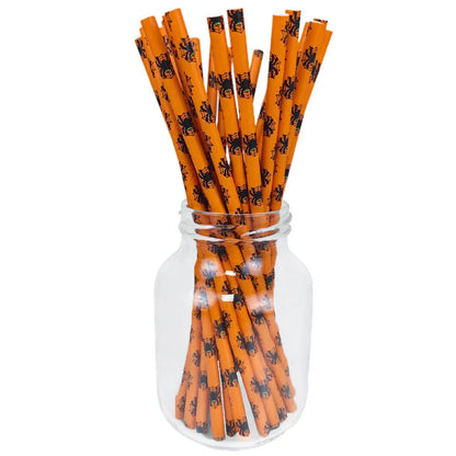 Spooky Sip Straws Halloween Disposable Paper Straw