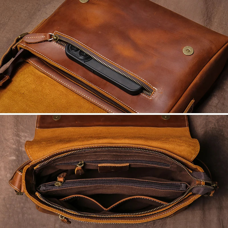 Messenger Leather Shoulder Bag - Ethnika-Time