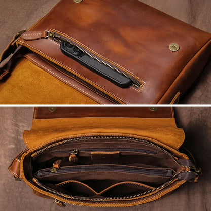 Messenger Leather Shoulder Bag - Ethnika-Time