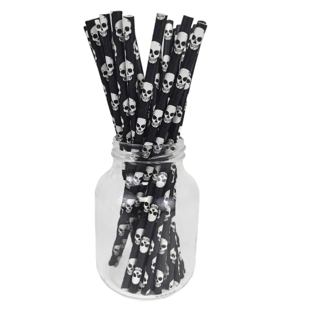 Spooky Sip Straws Halloween Disposable Paper Straw