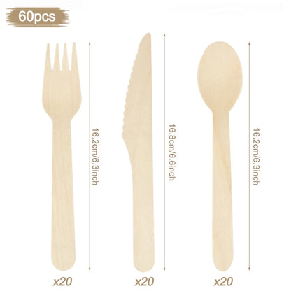 Nature’s Touch Party Disposable Wooden Tableware - Ethnika-Time