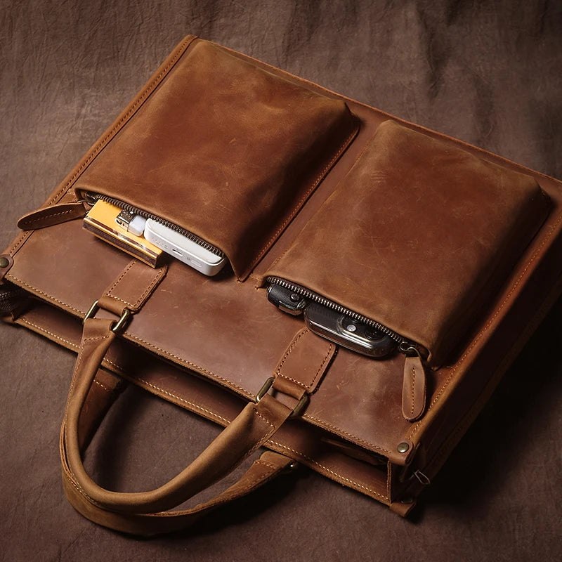 Bourgeois Leather Briefcase - Ethnika-Time