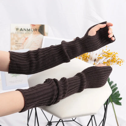 Velvet Shadow Gloves Halloween Gothic Long Fingerless Gloves - Ethnika-Time