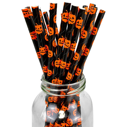 Spooky Sip Straws Halloween Disposable Paper Straw
