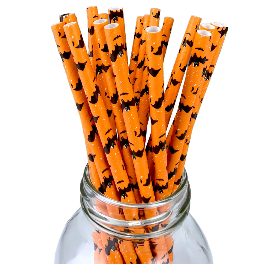 Spooky Sip Straws Halloween Disposable Paper Straw