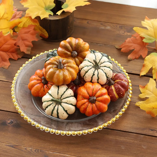 Harvest Glow Mini Pumpkins Set Halloween Autumn Thanksgiving - Ethnika-Time